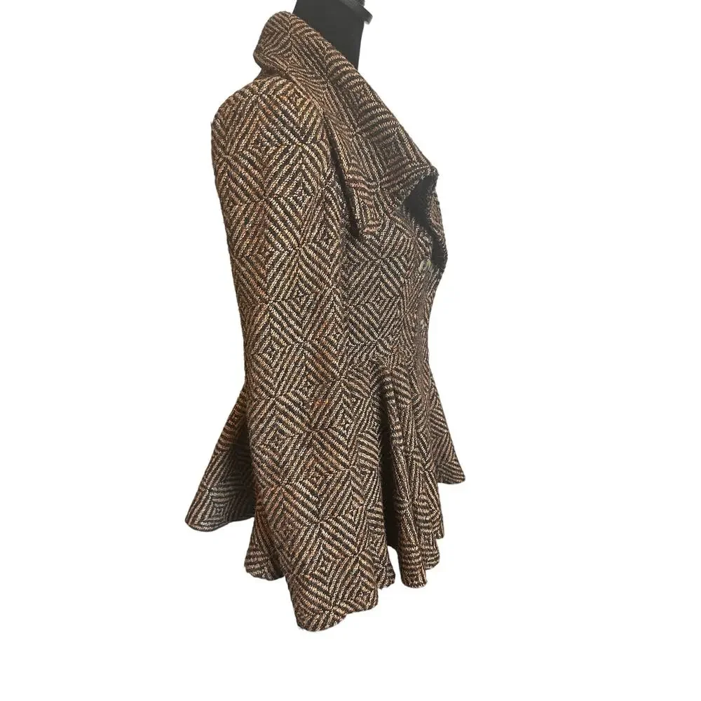 Free People Diamond Jacquard Peacoat Tweed